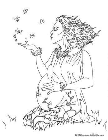 Pregnant Earth Goddess | Earth coloring pages, Coloring pages, Coloring  books