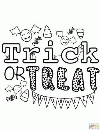 Trick-or-treating coloring page | Free Printable Coloring Pages