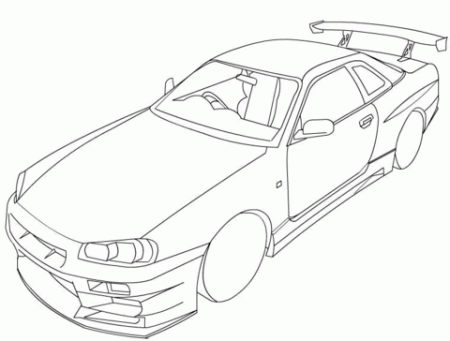 Nissan Skyline R34 coloring page | Free ...supercoloring.com