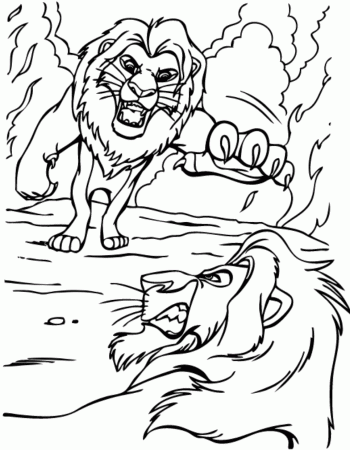 Mufasa Vs Scar Coloring Page - Free Printable Coloring Pages for Kids