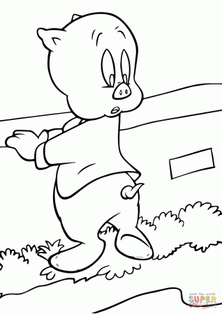 Looney Tunes Porky Pig coloring page | Free Printable Coloring Pages