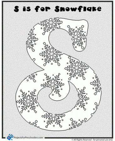 Free Printable s is for snowflake coloring page - from ...