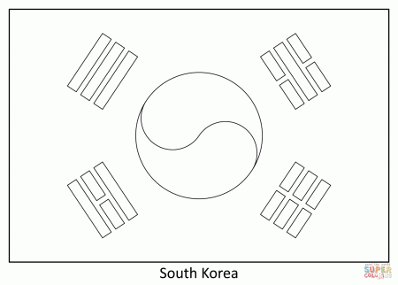 Flag of South Korea coloring page | Free Printable Coloring Pages