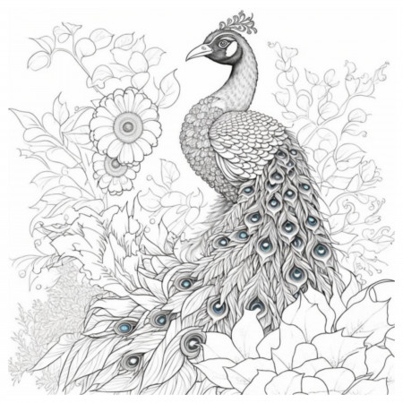 Peacock Coloring Pages for Adults Instant Download - Etsy