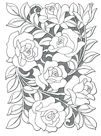 24 Most Killer Hard Rose Coloring Pages Flower Realistic ...