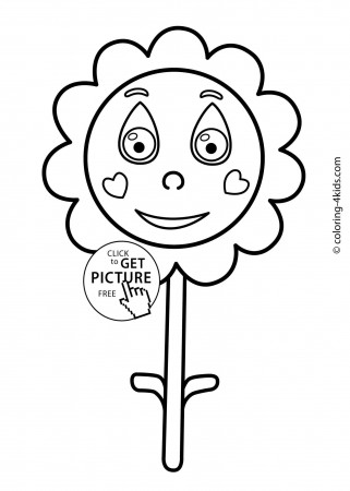 Flower coloring pages for kids, printable, 10 | coloing-4kids.com