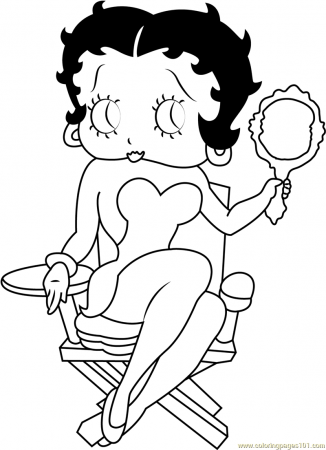 Betty Boop Sitting on Chair Coloring Page - Free Betty Boop ...