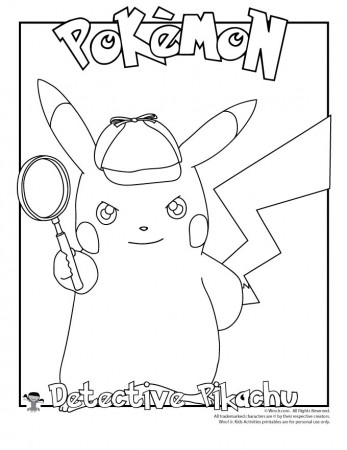 Detective Pikachu Coloring Page | Woo! Jr. Kids Activities