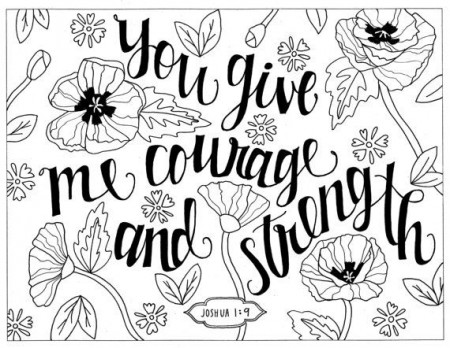 Courage and Strength Coloring Page Joshua 1:9 Printable - Etsy | Christian  coloring, Quote coloring pages, Coloring pages