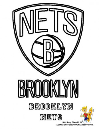 NETS Basketball Logo | Brooklyn Nets Basketball Coloring at yescoloring.com  | Brooklyn nets, Sports coloring pages, Coloring pages