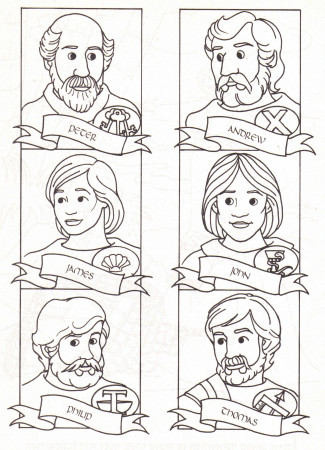 12 disciples colouring pages - Clip Art Library