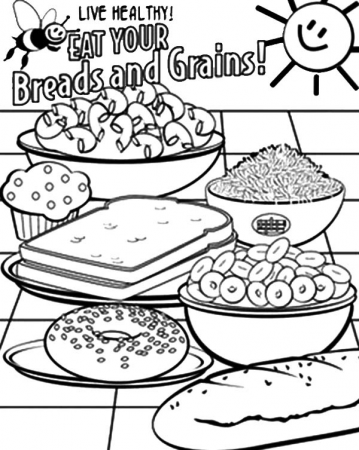 Healthy Eating Breads And Grains Coloring Pages : Coloring Sun | Food coloring  pages, Coloring pages, Grain foods