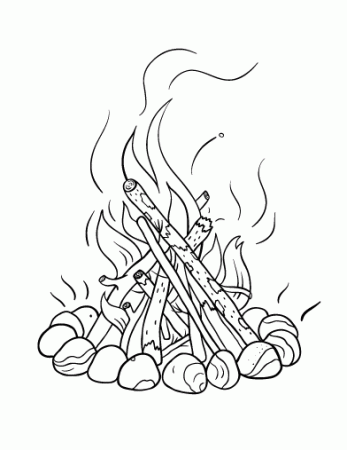 Free Campfire Coloring Page