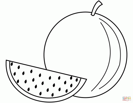 Watermelon coloring page | Free Printable Coloring Pages
