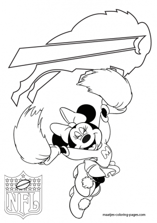 San Diego Chargers Minnie Mouse Cheerleader Coloring Pages
