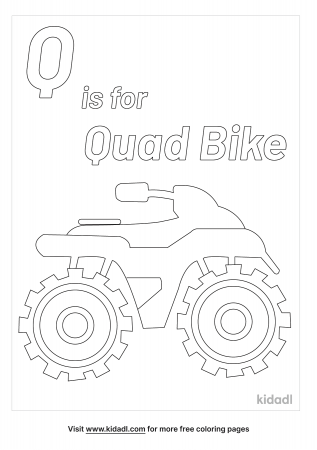 Q Is For Quad Bike Coloring Page | Free Letters Coloring Page | Kidadl