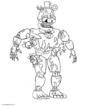 Nightmare Freddy FNAF Coloring Pages - Five Nights At Freddy's Coloring  Pages - Coloring Pages For Kids And Adults