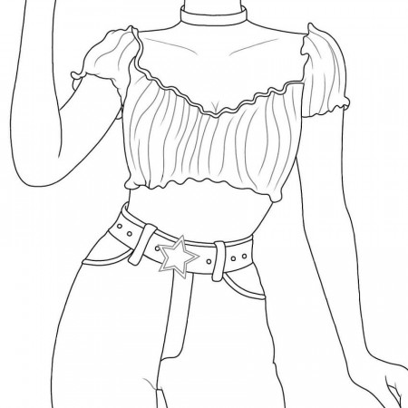 Fashion Top Coloring Page - Free Printable Coloring Pages for Kids