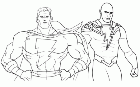 Shazam with Black Adam Coloring Pages - Black Adam Coloring Pages - Coloring  Pages For Kids And Adults