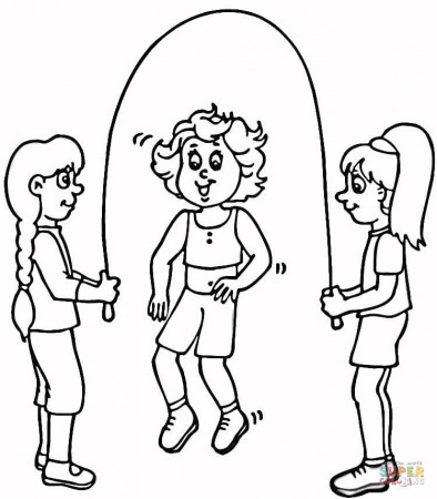 Children Jump Rope coloring page | Free Printable Coloring Pages