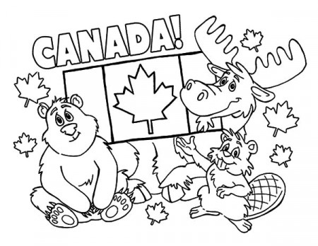 Animals On Canada Day Coloring Pages - Download & Print Online ...