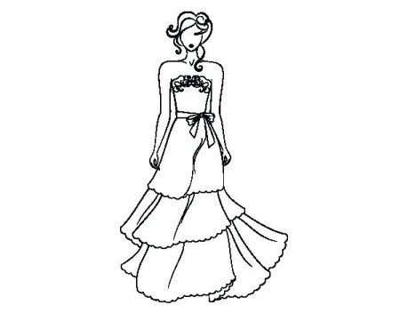 Wedding Dress Coloring Pages at GetDrawings | Free download