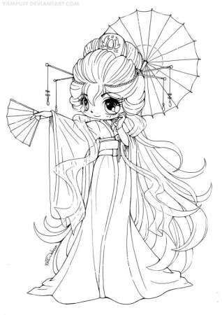 kawaii girls coloring pages - Clip Art Library