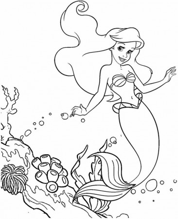 Beautiful Ariel Little Mermaid Coloring Page - Mitraland