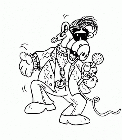 Rock and Roll Alf Coloring Page