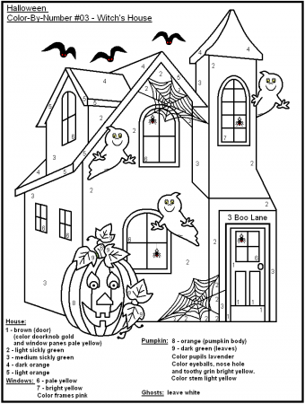Halloween Color By Number Page
