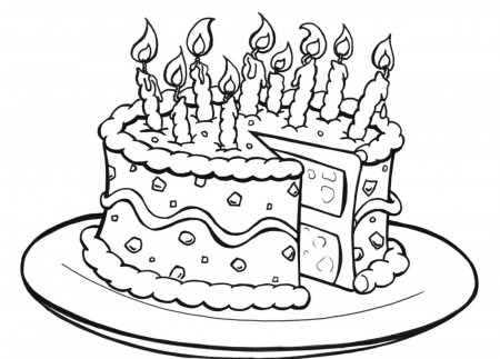 Printable Birthday Cake Coloring Pages Kids - Colorine.net | #4965