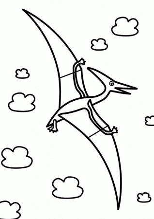 Flying Dinosaur Pteranodon Coloring Page: Flying Dinosaur ...
