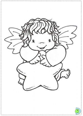 Angel coloring page, Christmas Angel colouring page