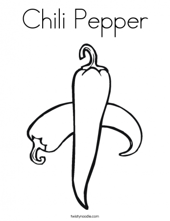 Chili Pepper Coloring Page - Twisty Noodle