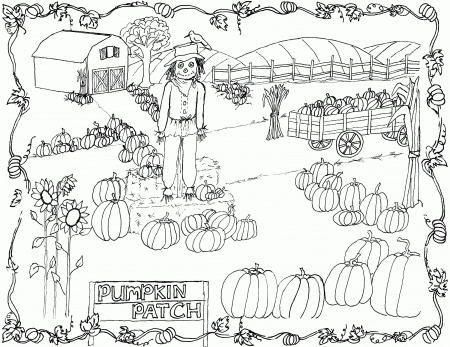 Pumpkin Patch Coloring Page Printable! - The Graphics Fairy