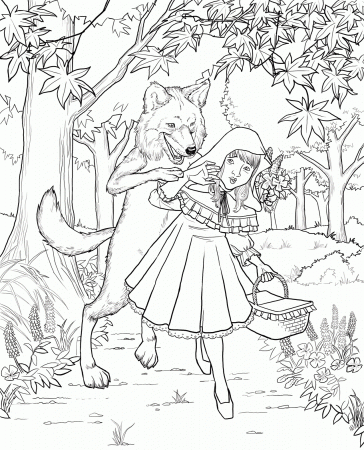 Free Little Red Riding Hood Colouring Pictures - High Quality ...
