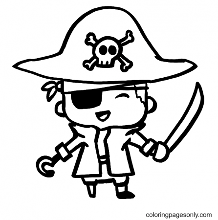 Cute Little Pirate Coloring Pages - Pirate Coloring Pages - Coloring Pages  For Kids And Adults