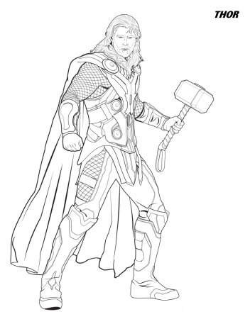 Thor From The Avengers Coloring Pages - Coloring Cool