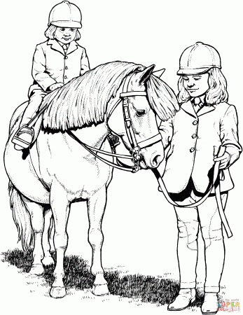 Kid Rides a Pony coloring page | Free Printable Coloring Pages