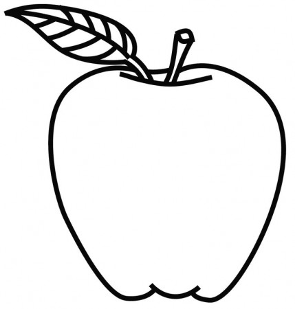 Line Art Apple Coloring Page for Kids ⋆ coloring.rocks! | Apple coloring  pages, Coloring pages for kids, Coloring pages