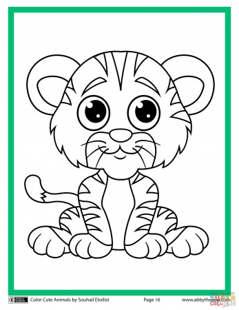 Cute Tiger coloring page | Free Printable Coloring Pages