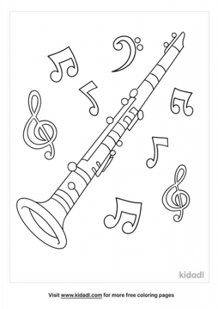Clarinet Coloring Pages | Free Music Coloring Pages | Kidadl