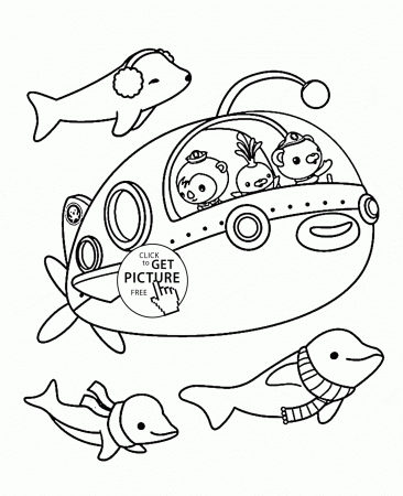 Cartoon Submarine coloring page for toddlers, transportation ...