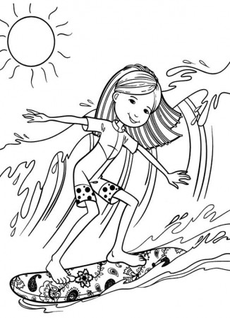 Groovy Surfer Girls Coloring Pages - Free & Printable Coloring ...