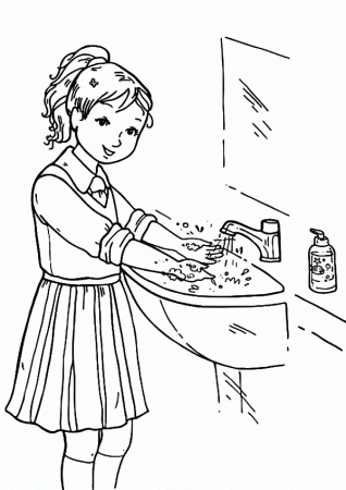 Keep Healthy with Hand Washing Coloring Pages | Coloring Sun