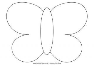 Blank Butterfly Template - Coloring Pages for Kids and for Adults