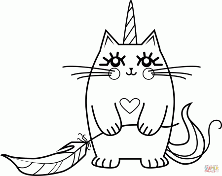 Cat Unicorn coloring page | Free Printable Coloring Pages