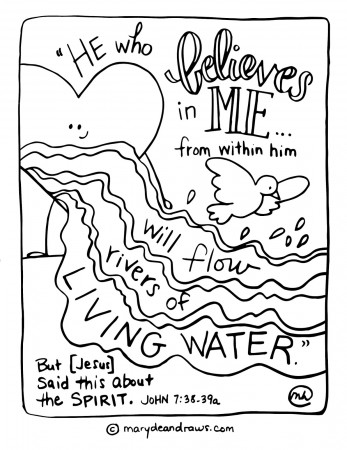 I'm praying a new prayer + rivers of living water printable coloring page