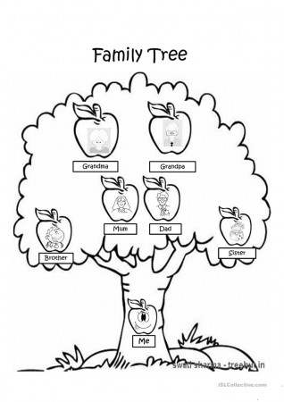 Family Tree coloring page - English ESL Powerpoints