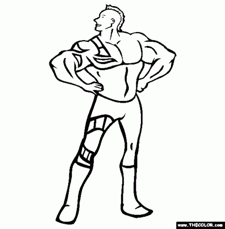 The Muscle Pro Wrestler Online Coloring Page